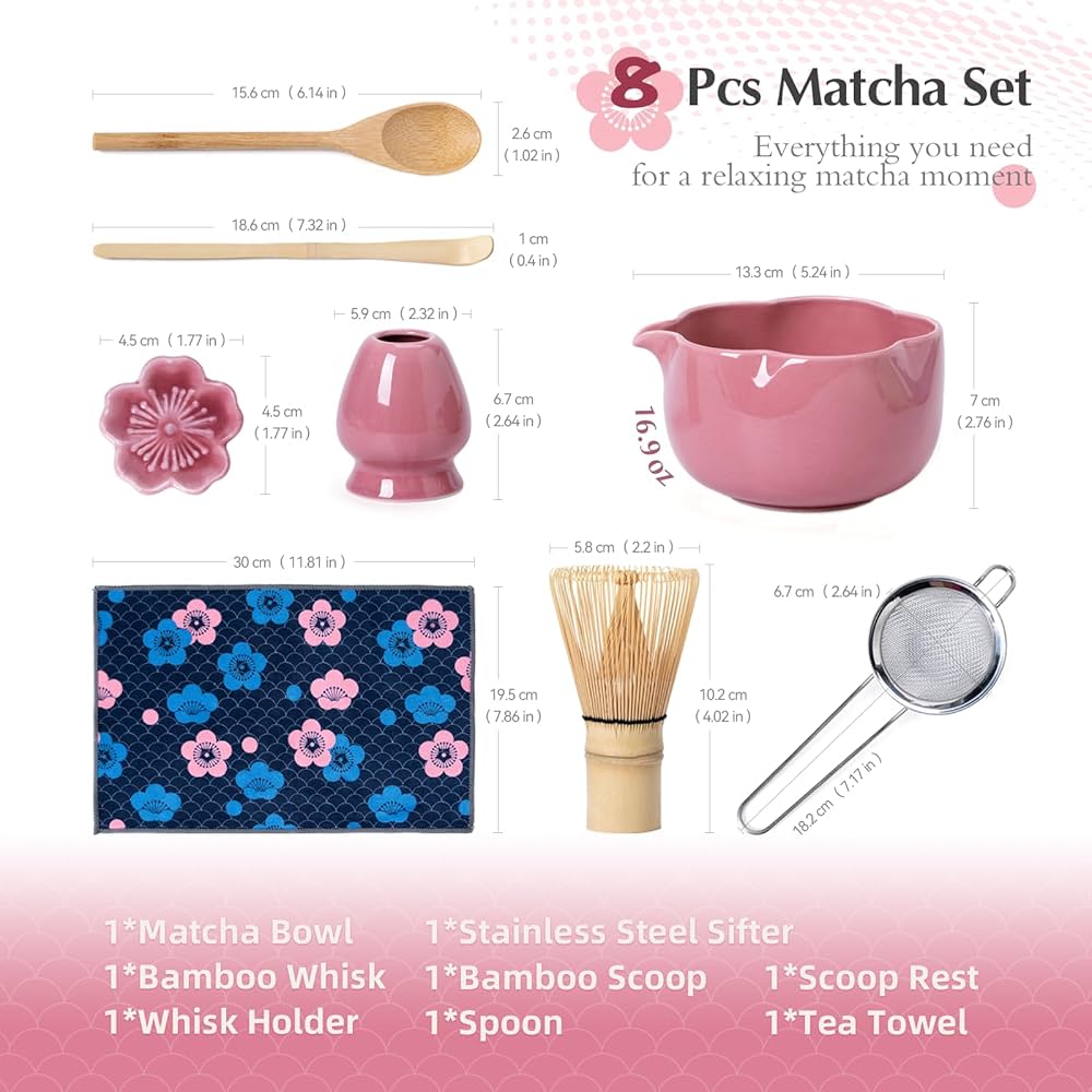 Kit Matcha - Flor - Rosado
