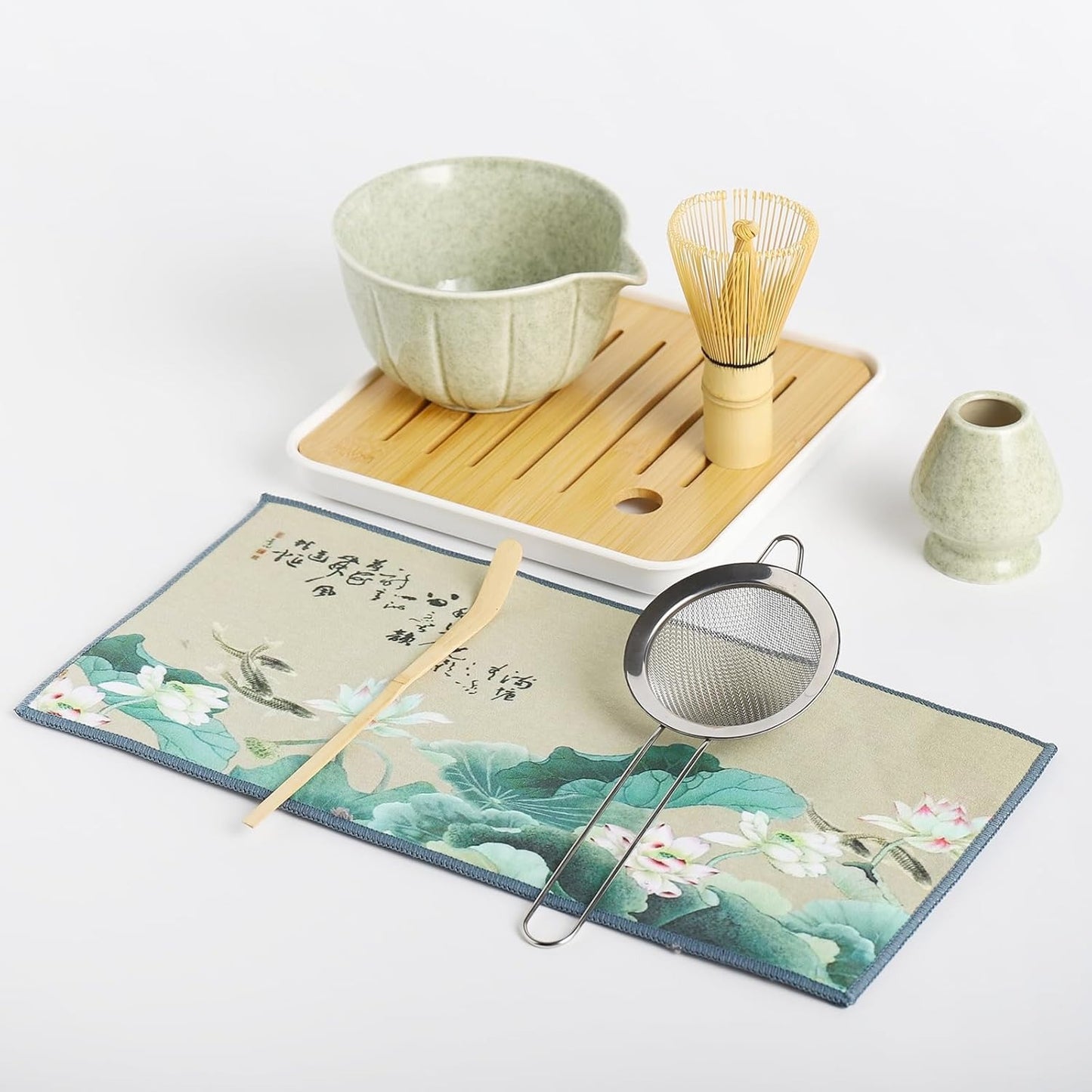 Estuche + Kit Matcha - Verde y estuche gris
