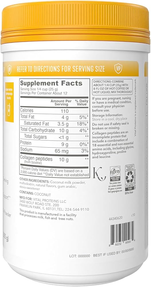 Colágeno - Crema de colageno sabor vainilla - 305gr