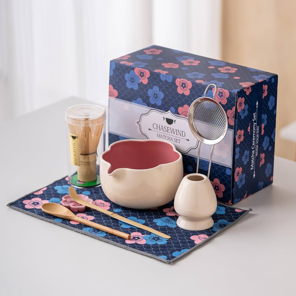 Kit Matcha - Flor - Blanco con rosado