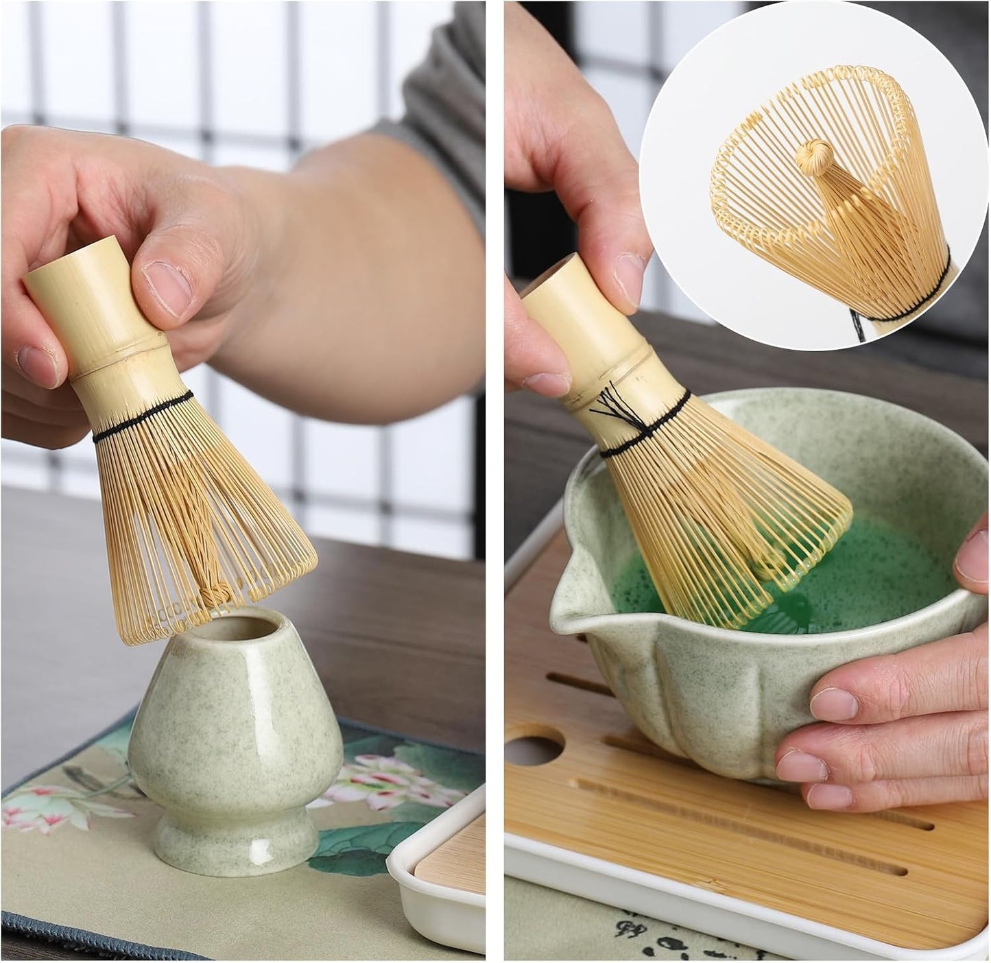 Estuche + Kit Matcha - Verde y estuche gris