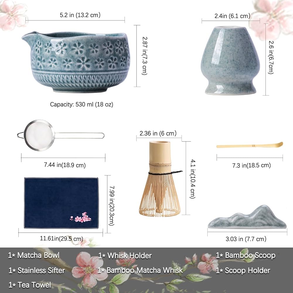 Kit Matcha - Flores de Cerezo - Azul