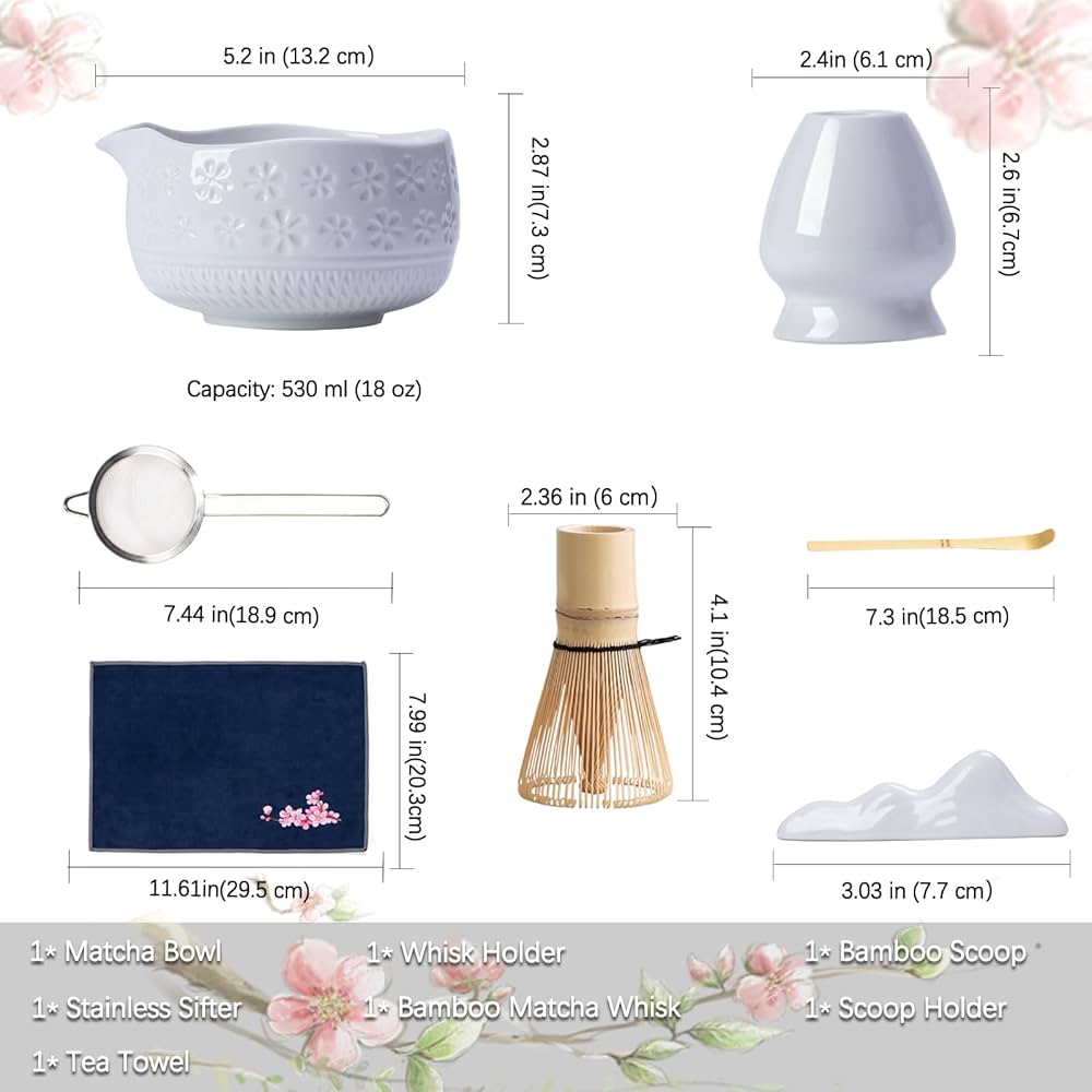 Kit Matcha - Flores de Cerezo - Blanco