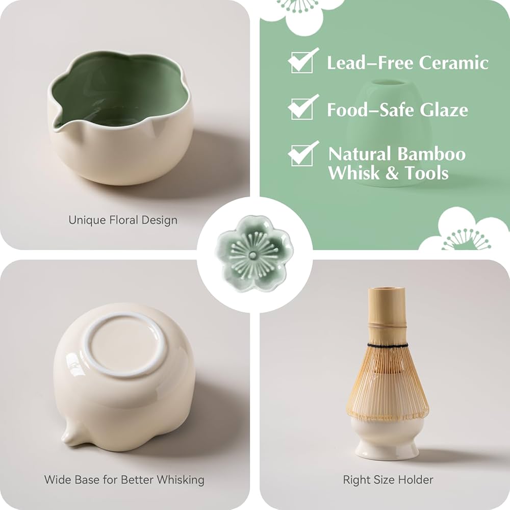 Kit Matcha - Flor - Blanco con verde