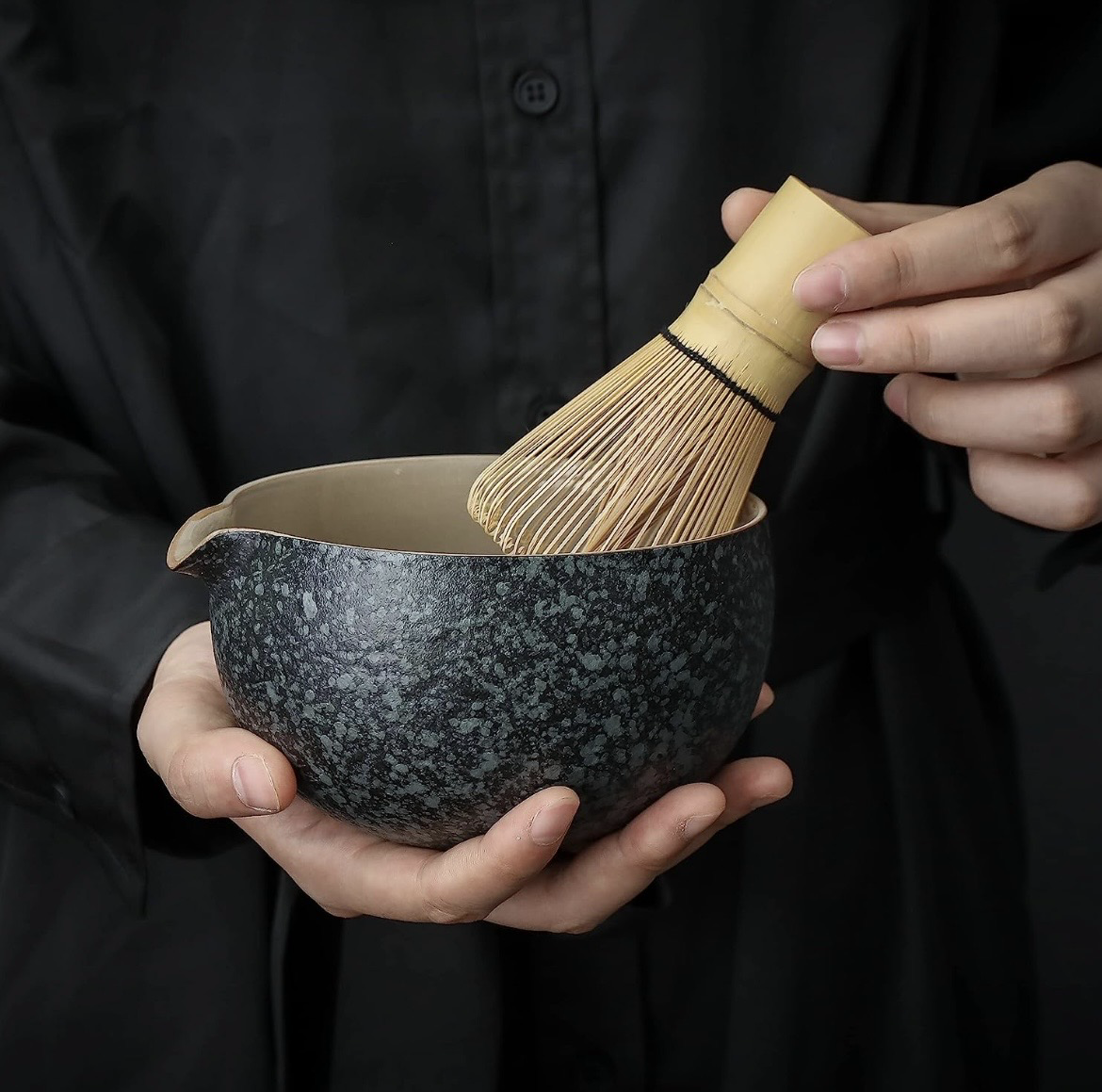 Kit Matcha con vasos - Gris Oscuro - 9 piezas