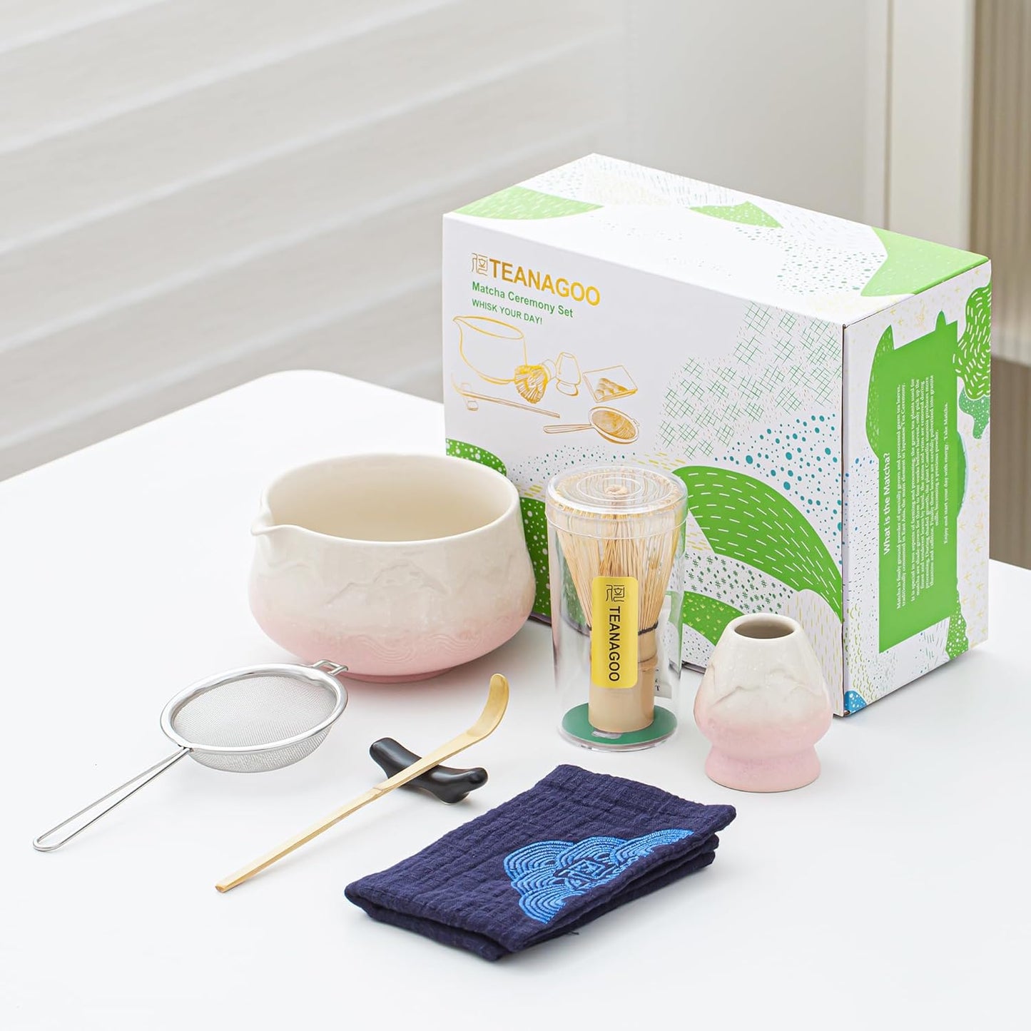 Kit Matcha - Rosado y Blanco - 7 piezas