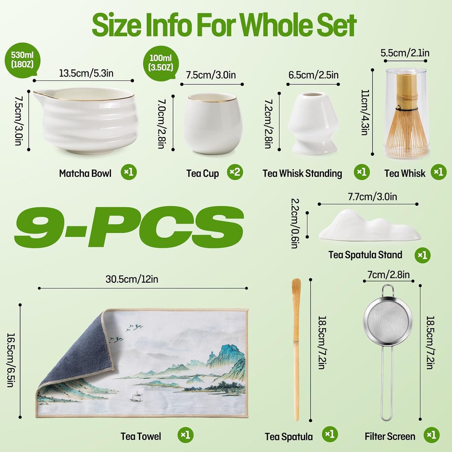 Kit Matcha - Blanco - 9 piezas