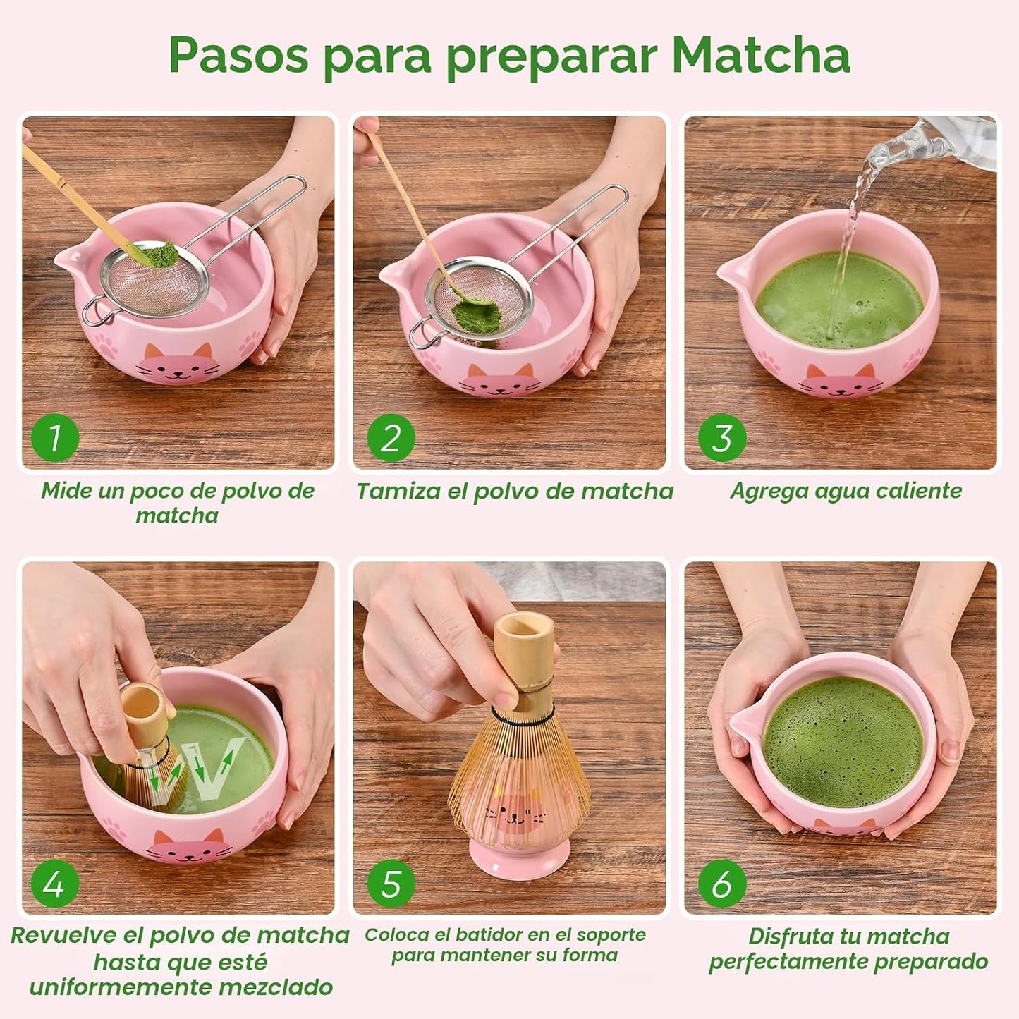 Kit Matcha - 5 piezas - Gatito