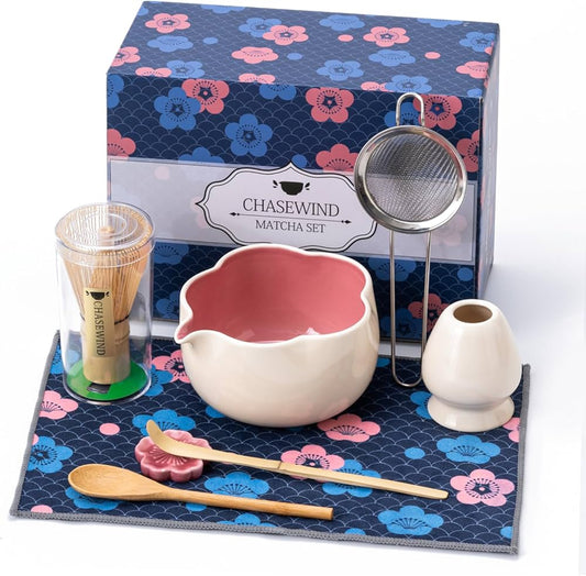 Kit Matcha - Flor - Blanco con rosado