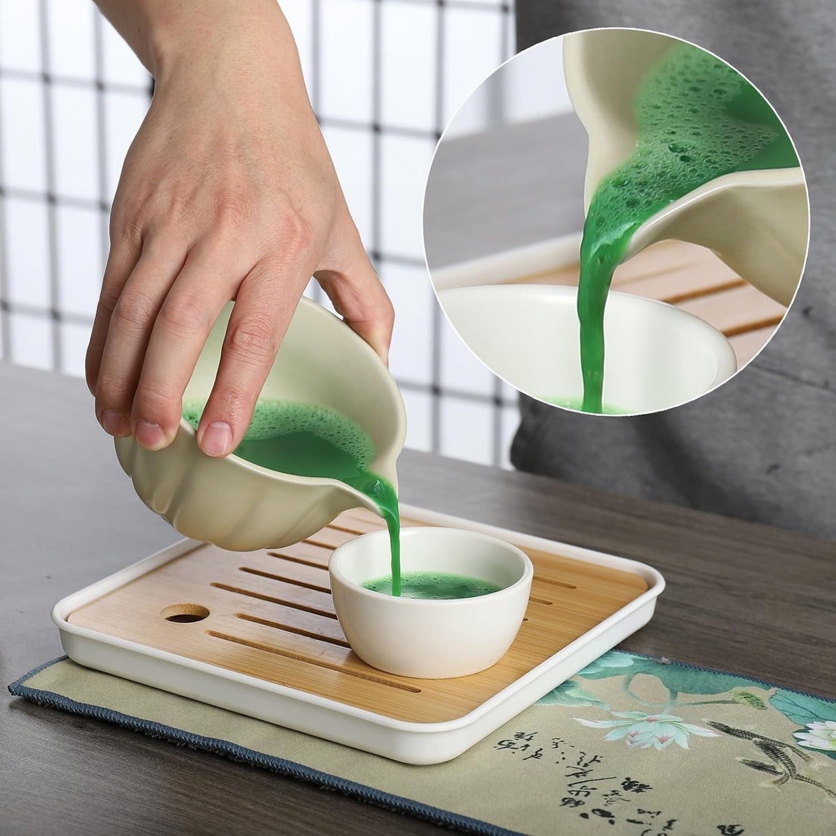 Estuche + Kit Matcha - Beige y estuche gris