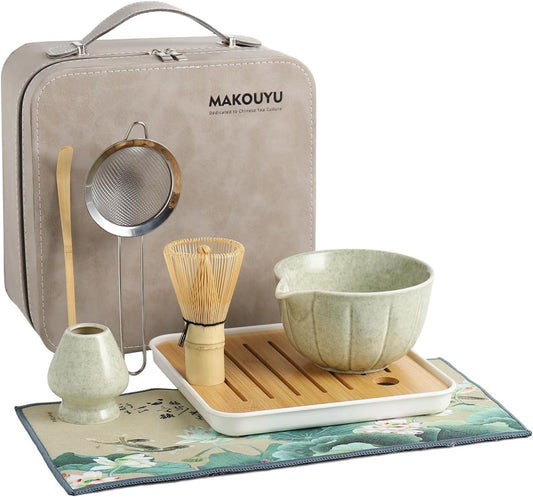 Estuche + Kit Matcha - Verde y estuche gris