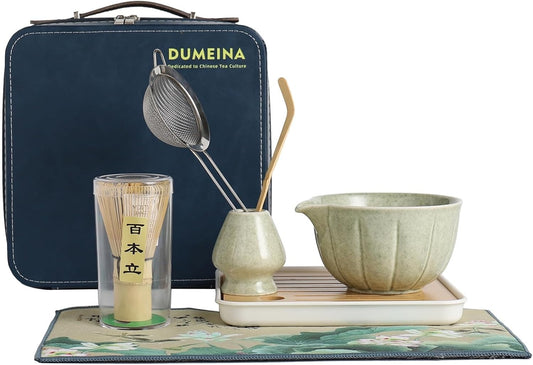 Kit de viaje - Estuche + Kit Matcha - Verde y estuche azul