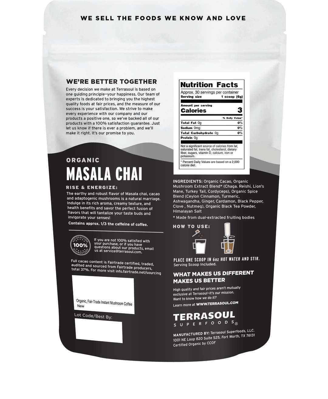Cacao Masala Chai Orgánico - En polvo - 180gr