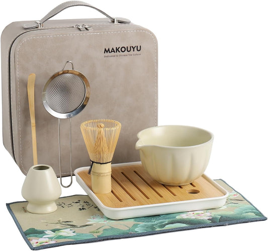 Estuche + Kit Matcha - Beige y estuche gris