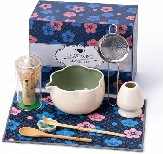 Kit Matcha - Flor - Blanco con verde