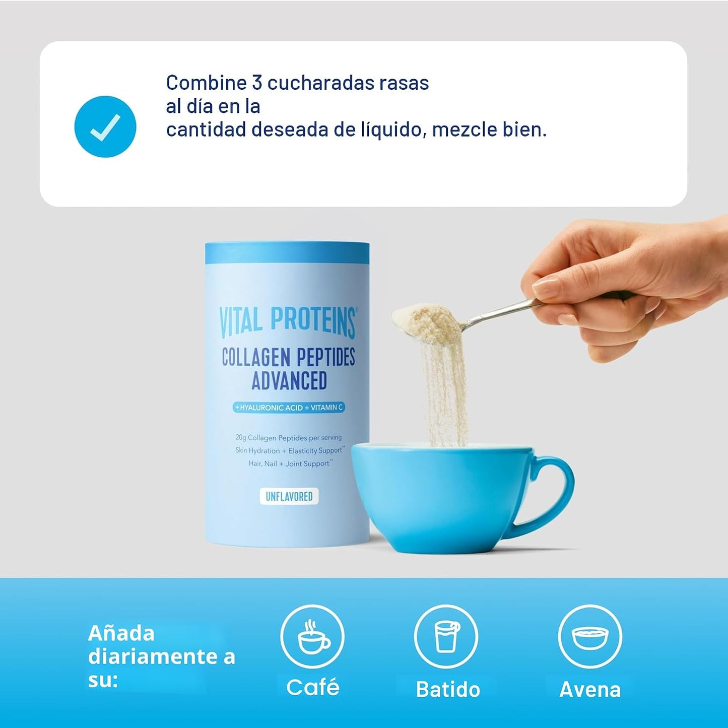 Colágeno - Con ácido hialurónico y vitamina C - 265gr - 567gr