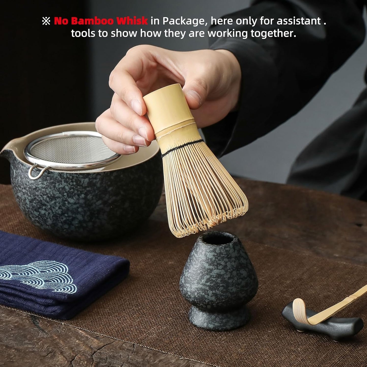 Kit Chawan + Holder - Gris oscuro