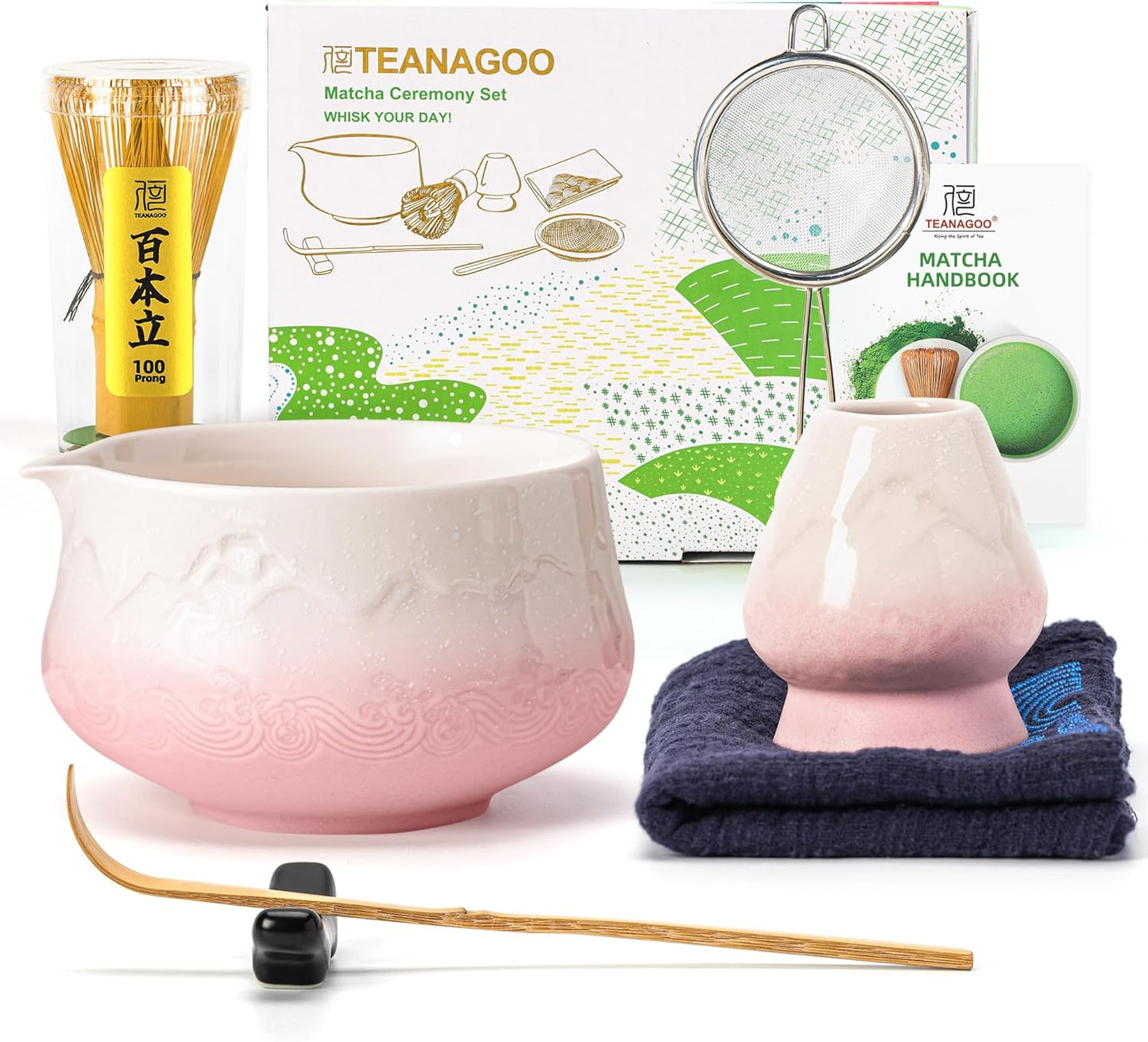 Kit Matcha - Rosado y Blanco - 7 piezas