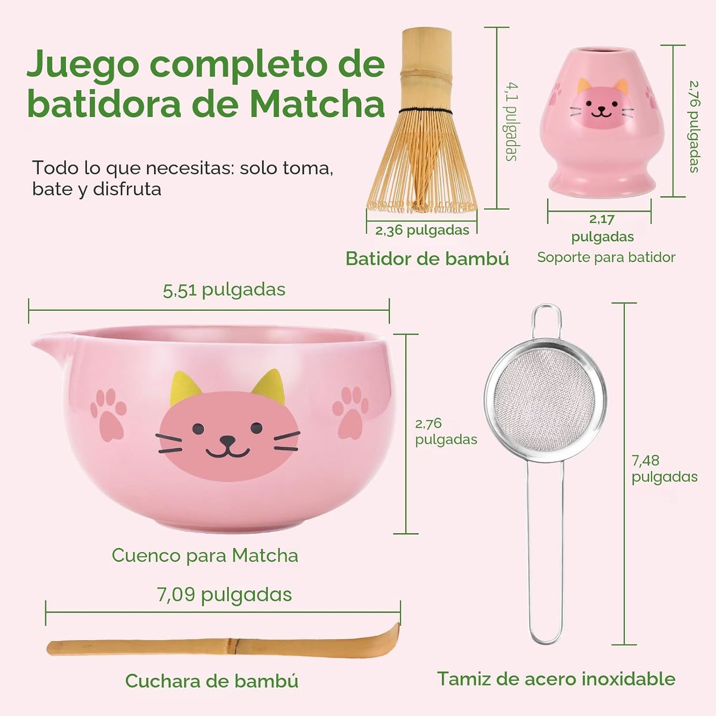 Kit Matcha - 5 piezas - Gatito