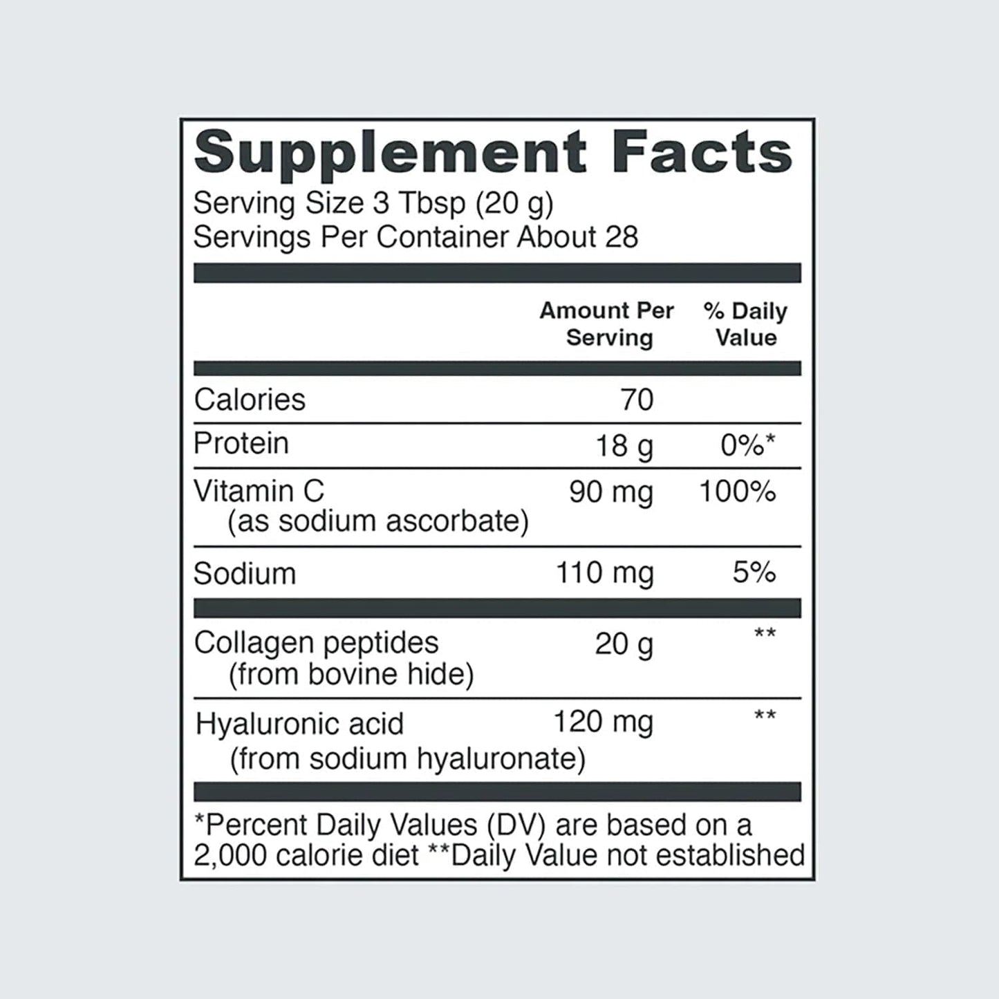 Colágeno - Con ácido hialurónico y vitamina C - 265gr - 567gr