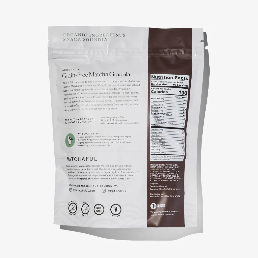 Granola Matcha activada - Cacao & Menta - 227gr