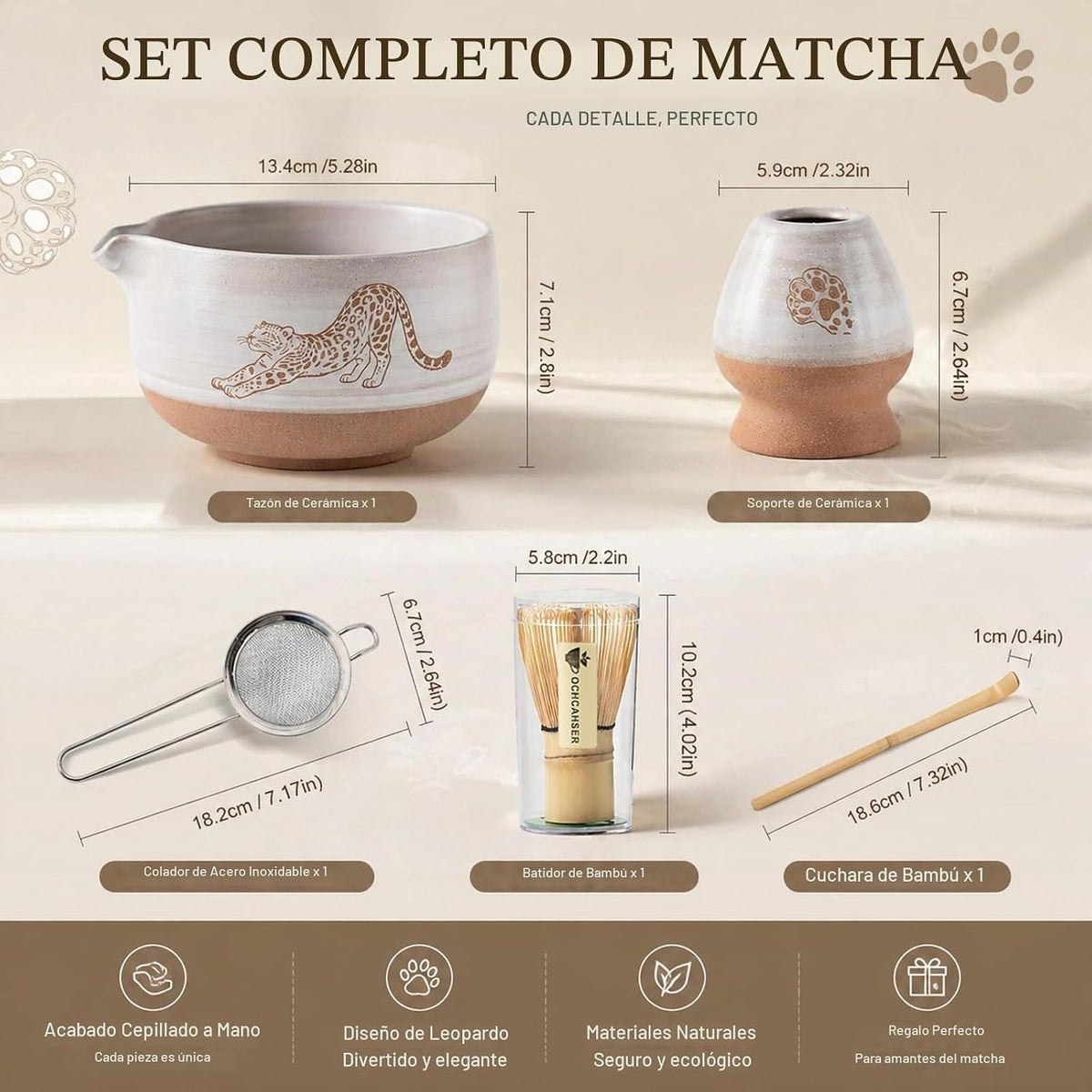 Kit Matcha - 5 piezas - Leopardo